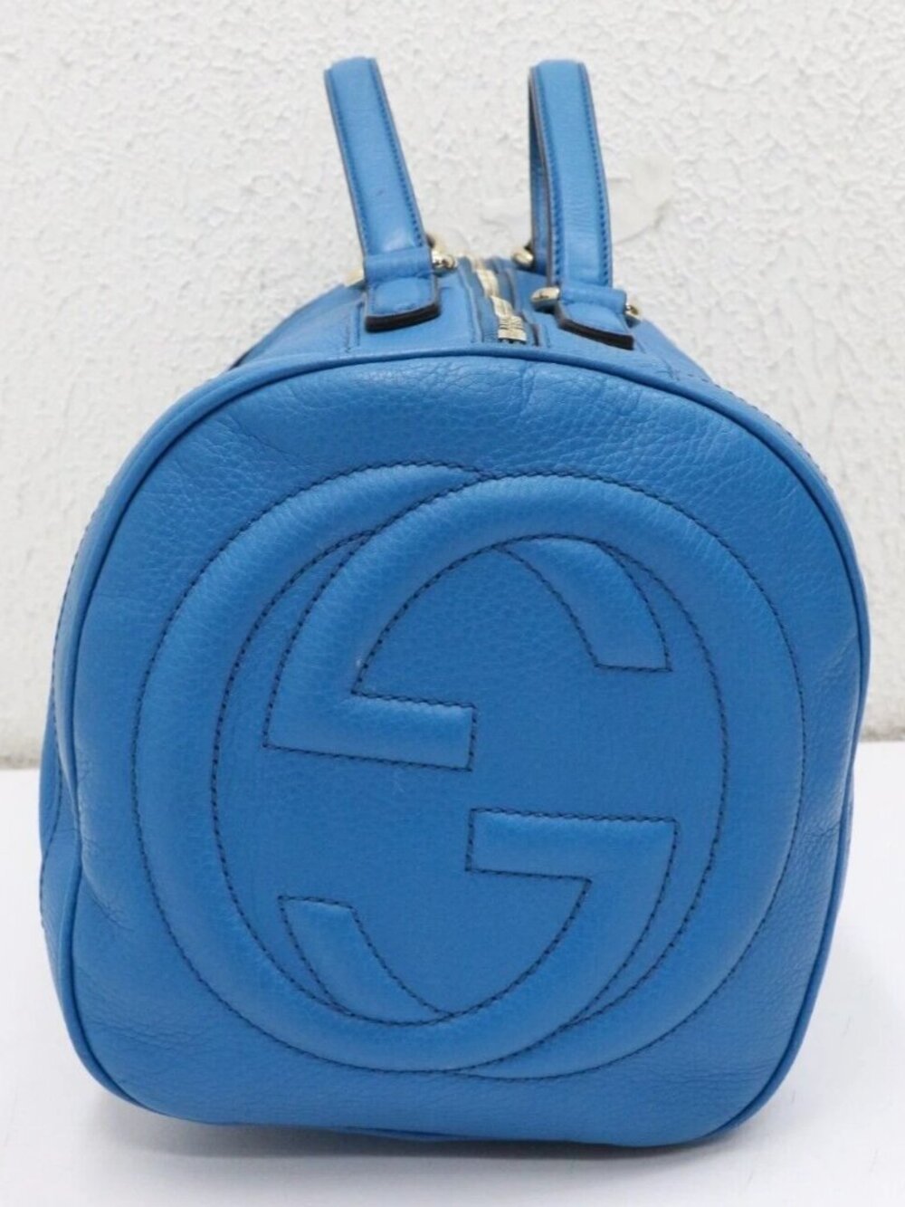 Gucci Calfskin Soho Boston Bag - Riviera Blue